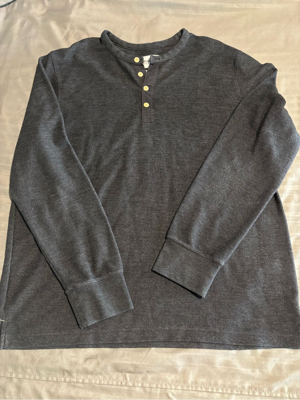 Goodfellow Men’s Long Sleeve Waffle Knit Thermal Henley Baselayer